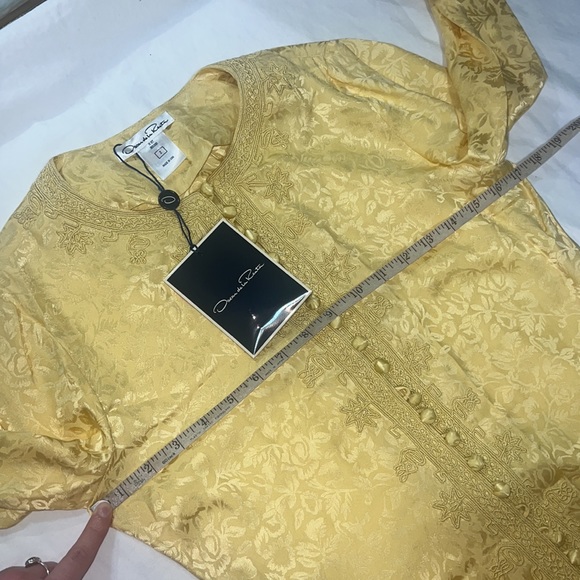 Oscar de la Renta Vintage Yellow Silk Caftan and Pant Set, brand new with tags - Picture 15 of 16